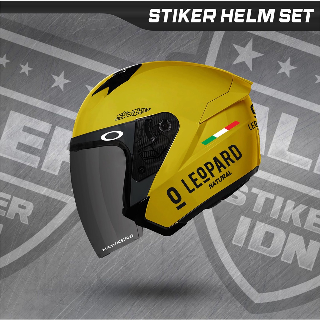 1 SET STIKER HELM LEOPARD