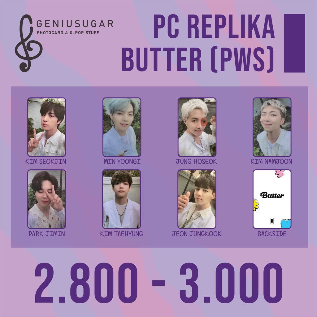 [REPLIKA BTS] PHOTOCARD BUTTER LUCKY DRAW M2U SOUNDWAVE POWER STATION UNOFFICIAL