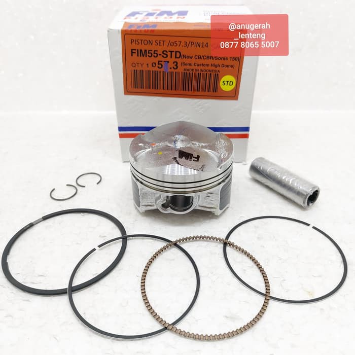 Piston Kit FIM 55 OS Std (57.3) Sonic 150 CB150 LED CBR 150 New