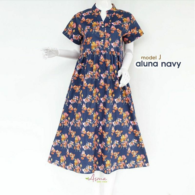 MODEL J ALUNA NAVY Homedress Daster Asma daily wear Asma dailywear Asmadailywear