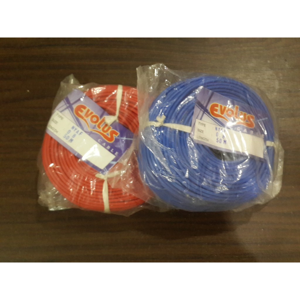 Kabel NYAF 0.8mm Tebal 3mm eceran @1m Tunggal Serabut