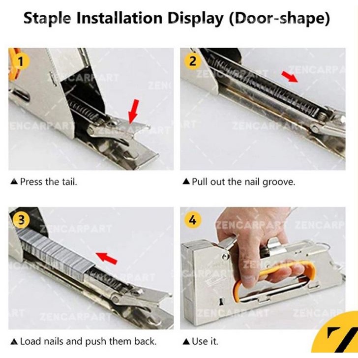 STAPLES GUN TEMBAK Alat Stapler stepler Tembak Guntacker Jepretan Jok Kulit Motor Termurah