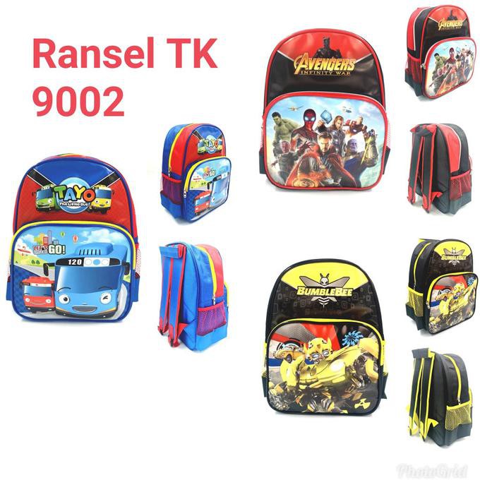Tas ransel sekolah anak TK keren import 9002 bumblebee tayo avenger