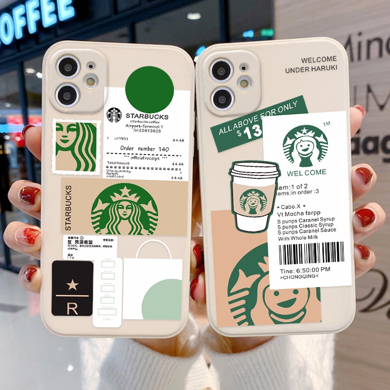 Soft Case TPU Desain Starbucks Untuk Realme C12 C15 C21 C21Y C25 C25s C25Y C17 C20 C11 C3 C2 7i 5i 6i 8i 9i 6 Pro 50A 8z 6a 50A 6i 9o 8i 6i 6pro Cover Bahan Silikon Untuk Handphone