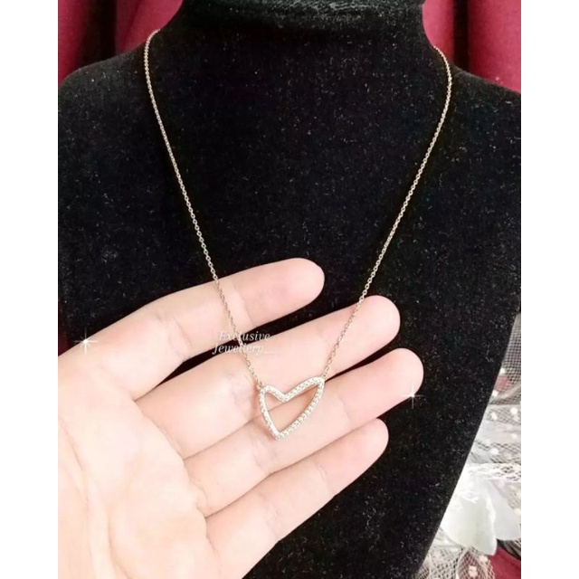 Kalung love replika berlian