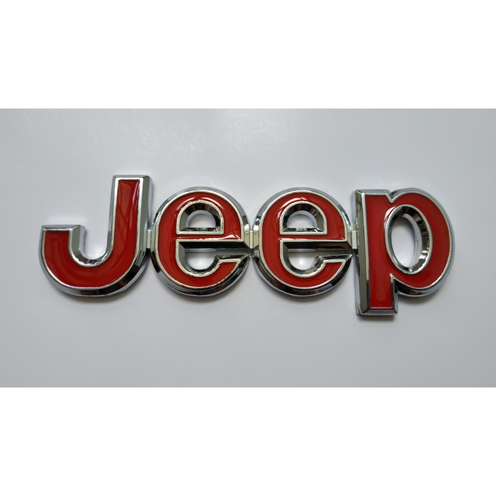 Emblem  Logo JEEP Merah Chrome