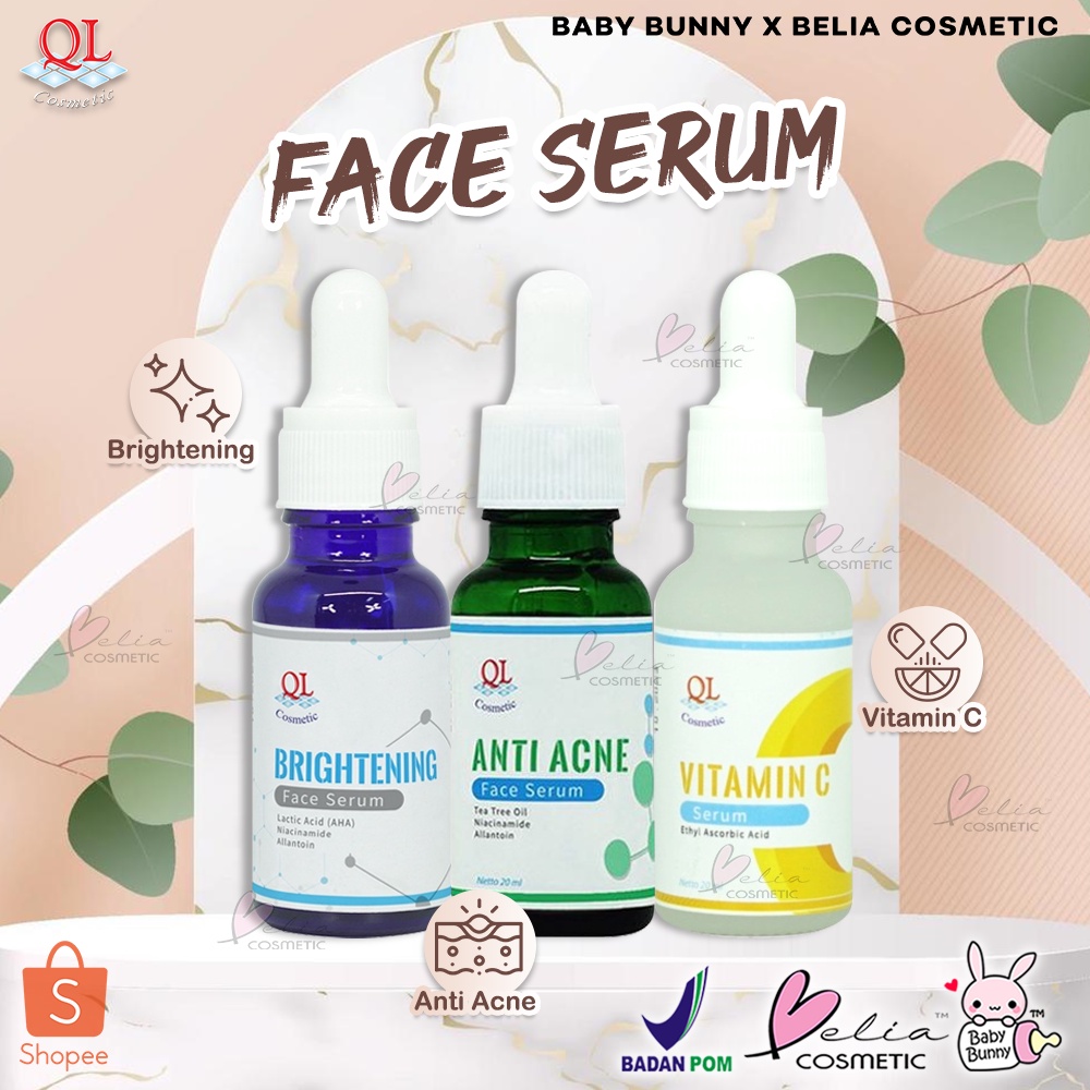 ❤ BELIA ❤ QL Face Serum Brightening | Anti Acne | Vitamin C | Serum Wajah | BPOM