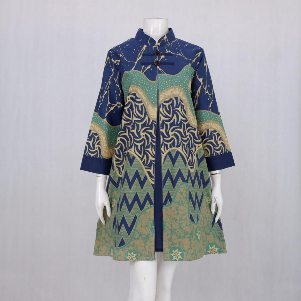 Tunik Batik Koin Madhani 03 | Dress Baju Kerja Batik