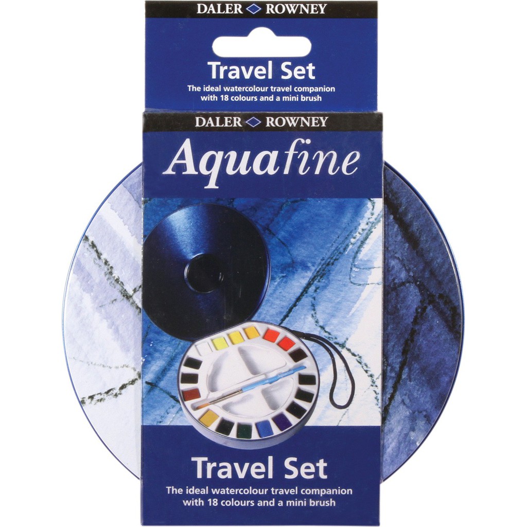 Daler Rowney: Aquafine Mini Travel Watercolor Half Pan Set of 18