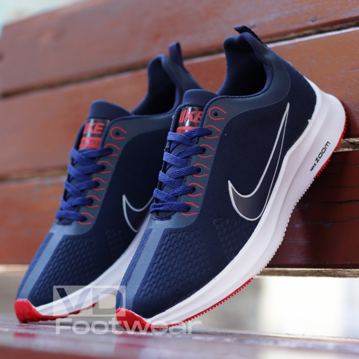 d01rew Sepatu Running Sport Pria Nike Airmax Zoom Grade Original - Hitam Putih, 39 Dv01F
