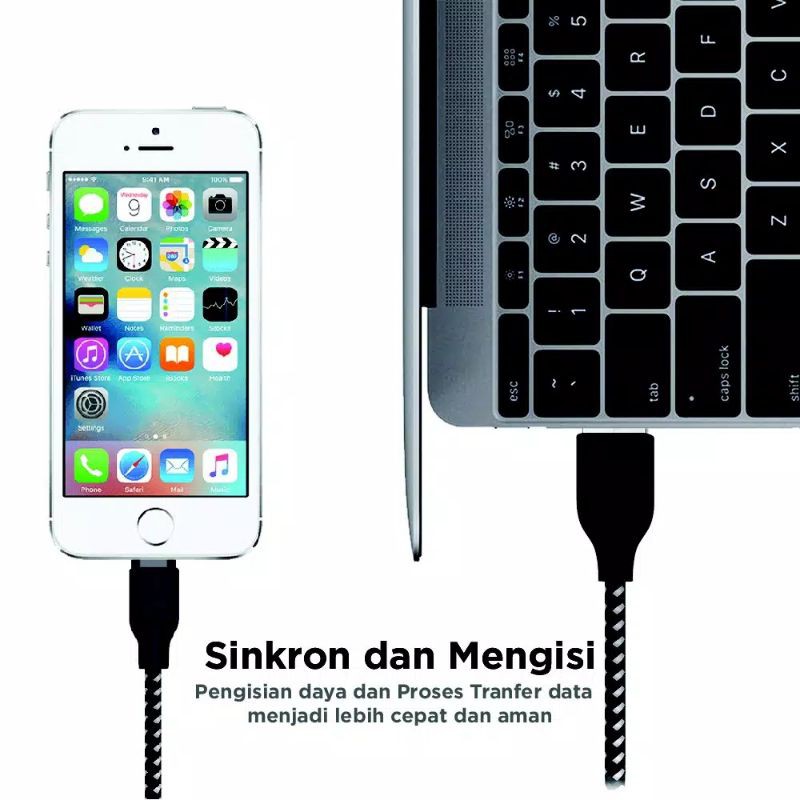 Aukey Cable CB-AL2 2.0M Lightning Braided MFi Iphone Original Garansi Resmi Aukey