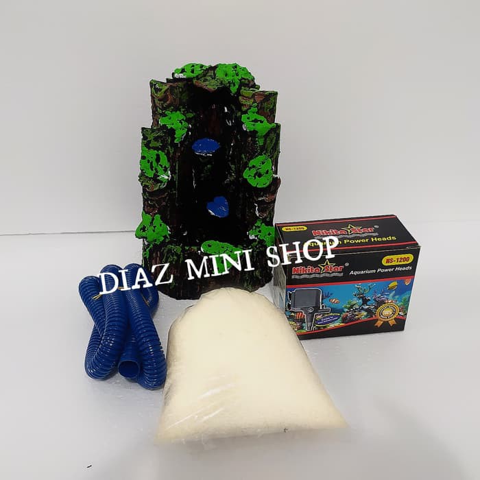paket miniatur air terjun aquarium aquascape mini