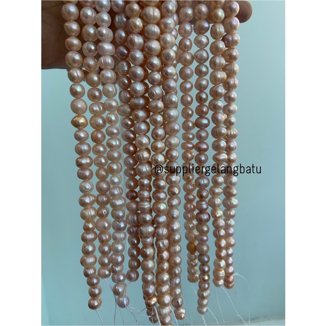 Bahan Mutiara Air Tawar Barok / Baroque LAVENDER 8 x 12mm Bulat pearl