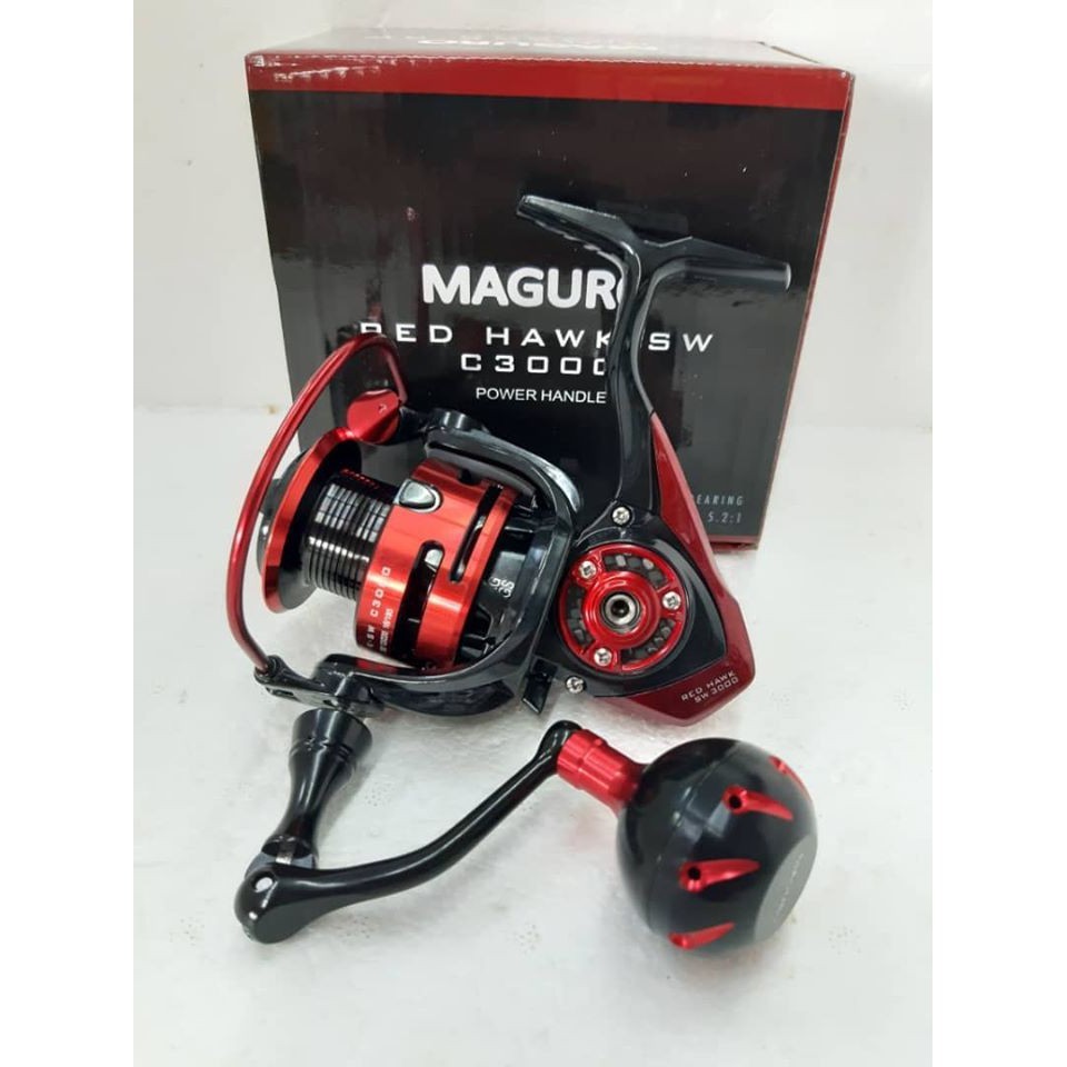 Reel Spinning Maguro Red Hawk SW C3000 C4000 Power Handle Japan TERBAIK