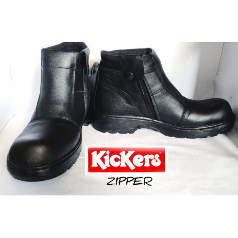 Sepatu safety kulit ZIPPER (Merk Kickers)