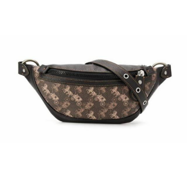 Waist bag coach men's brown rivington horse carriage