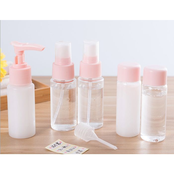 Botol Refill Tempat Sabun Cair Shampoo Mini Pump Spray Travel 6 In 1 Toiletries Kit Bottle