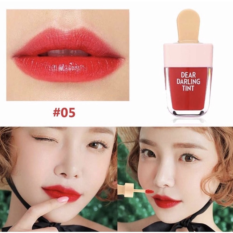 HOPE STORE - Liptint Dear Darling Lip Tint - Dear Darling Water Gel Tint Ice Cream LIPTINT MATTE LIP TINT (1 Pcs)