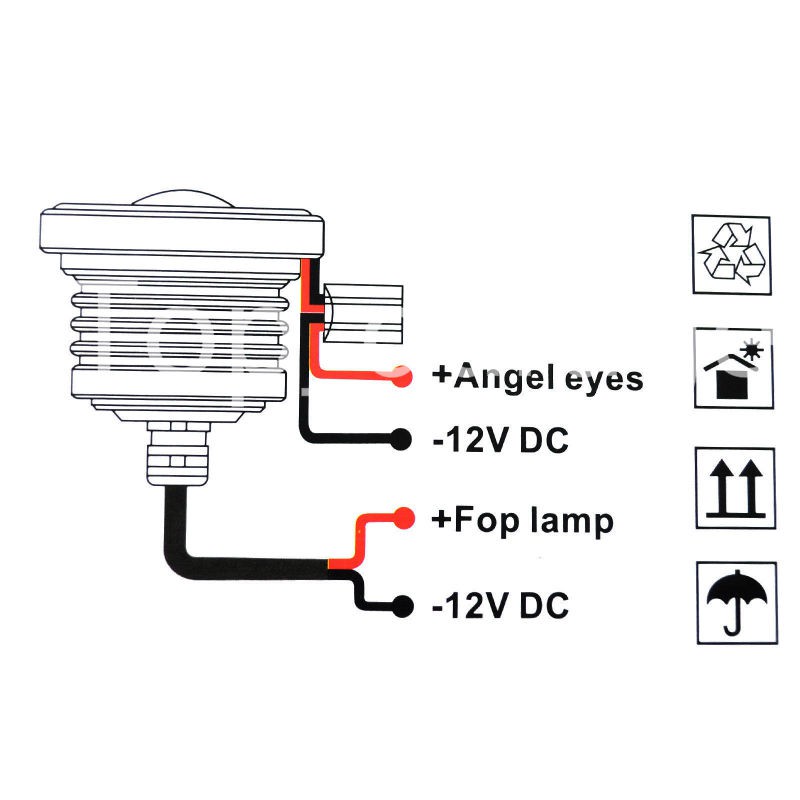 Cuci Gudang Foglamp Led Angel Eyes 89mm Projector Universal