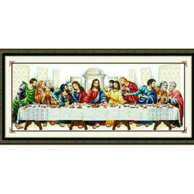 Paket kristik cross stitch perjamuan terakhir Yesus