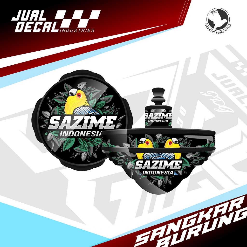 Stiker Decal Tebok Lovebird INDONESIA Sangkar sazime Burung Kandang Bulat Love Bird Bisa Custom Gamb