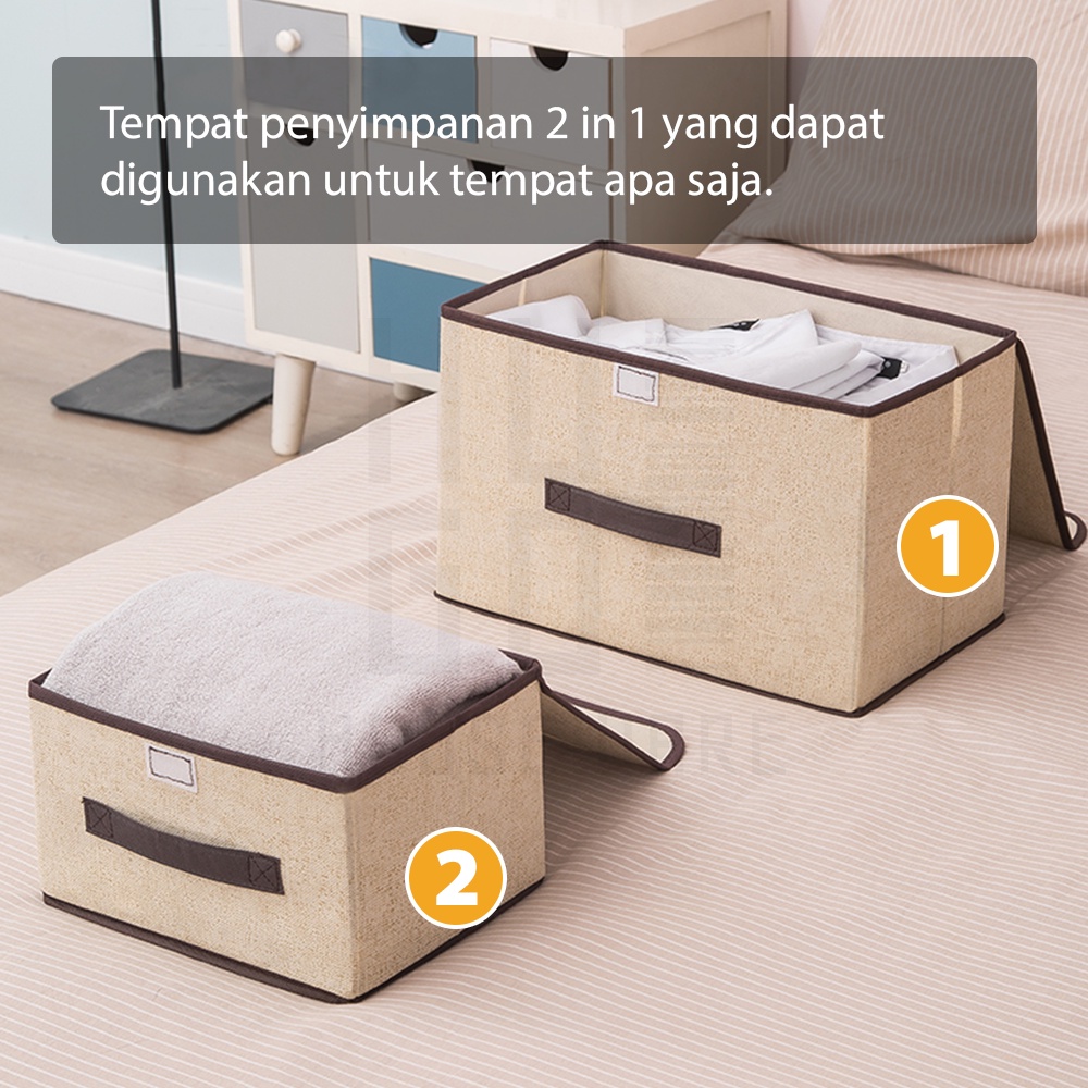 HUGO Storage Box 2in1 Organizer Tempat Penyimpanan Baju Mainan Dokumen