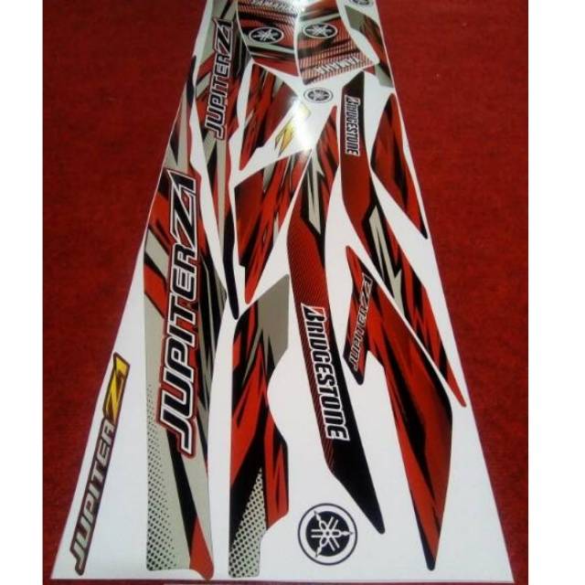 Sticker striping variasi grafis merah yamaha jupiter z1