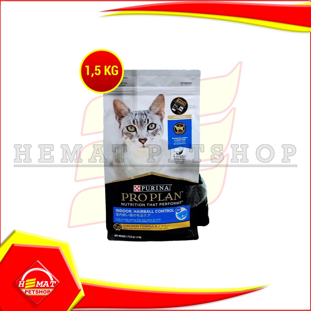 ProPlan Makanan Kucing Indoor Pro Plan Hairball Chicken Ayam 1.5 Kg