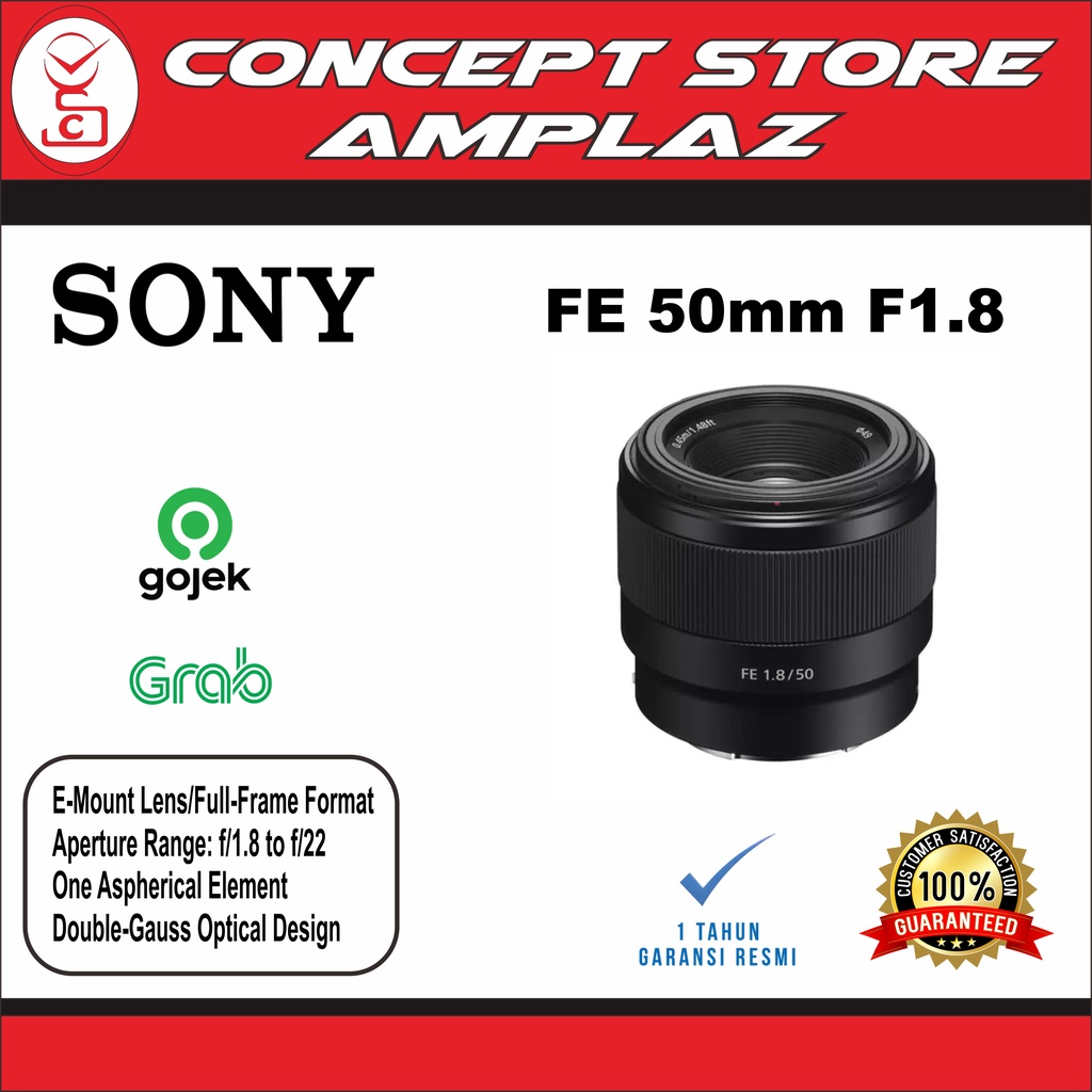 Sony Lens SEL FE 50 mm f 1.8 Full Frame Lensa Kamera BLACK