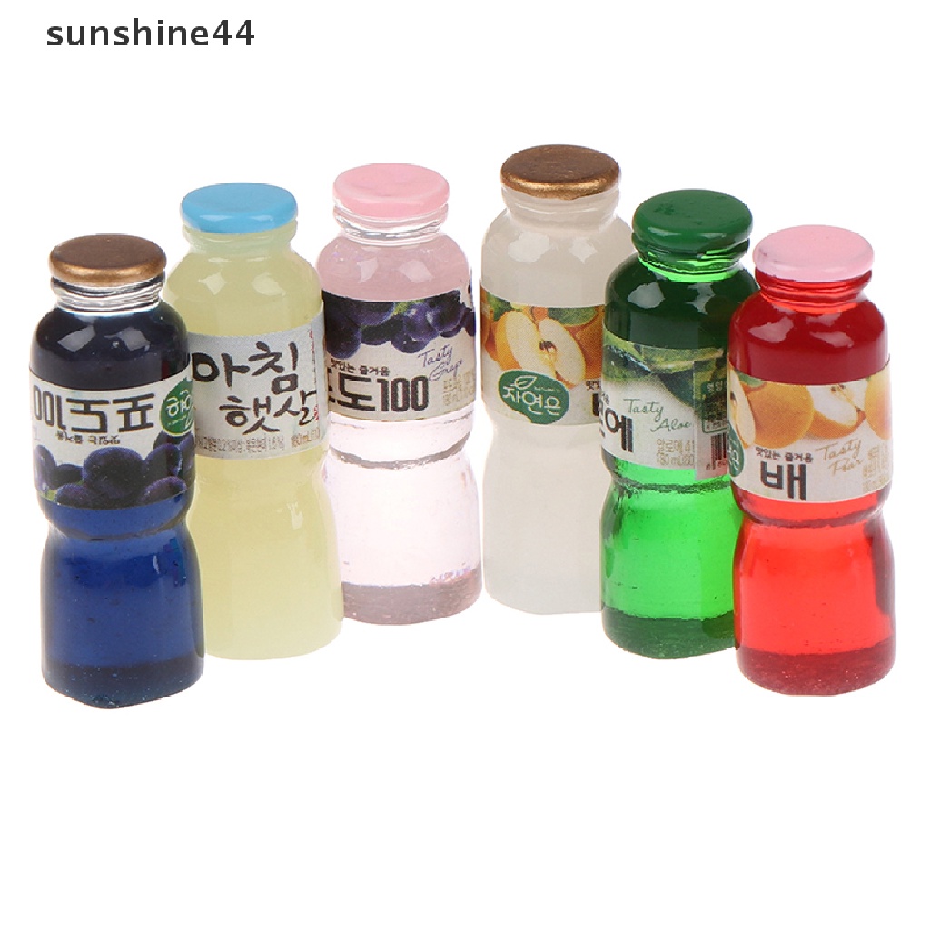 Sunshine 5Pcs Miniatur Botol Minum Skala 1: 12 Untuk Aksesoris Dapur Rumah Boneka