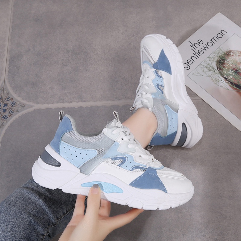 MEFoot ID Sepatu Wanita Sneakers Import Korea Premium Quality Fashion Sport Warna Biru Dan Pink WQM26