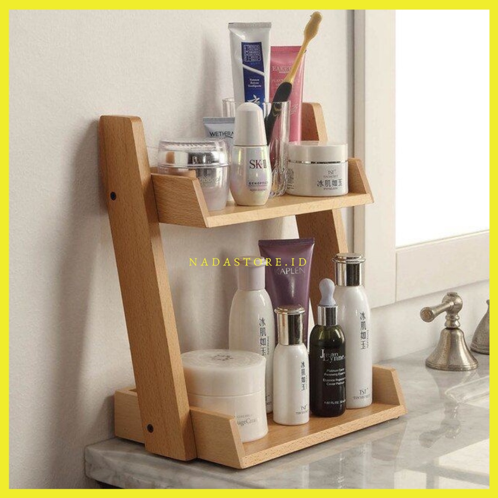 NADASTORE - NEW PRODUCT KITCHEN DESKTOP WOODEN SPICE RACK / RAK KAYU BUMBU DAPUR 2 SUSUN