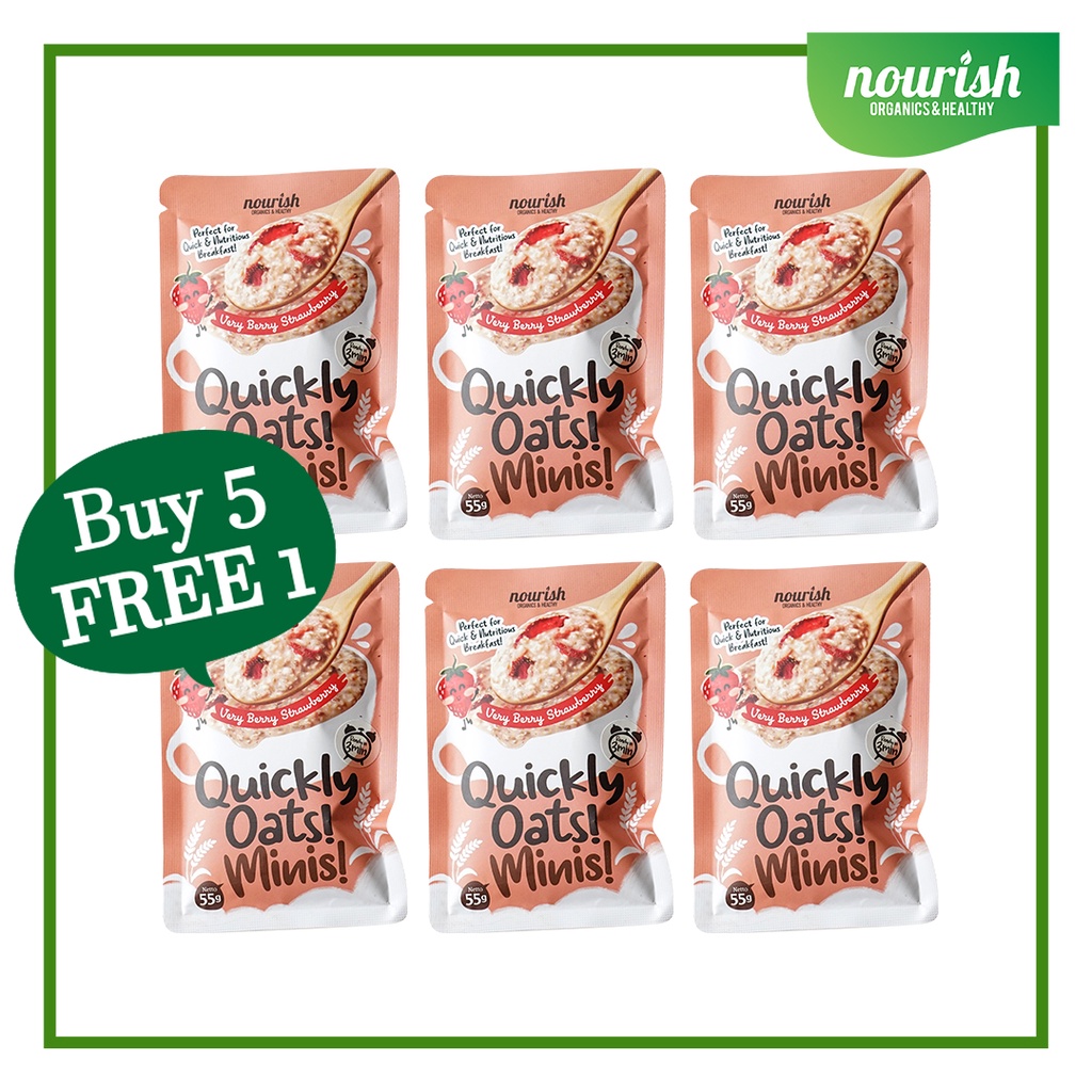 

BUY 5 GET 1 FREE Quickly Oats! Minis! Very Berry Strawberry-Jkut