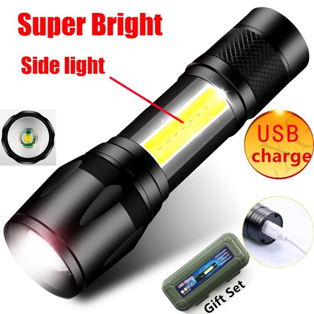 Senter mini LED USB Charge / Senter saku LED Rechargeable / Senter LED