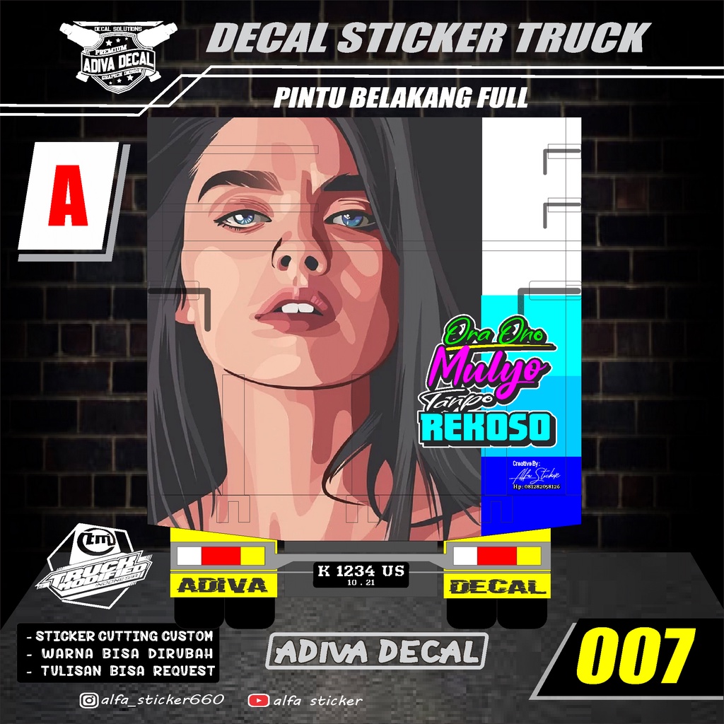 terbaru decal stiker pintu bawah truck bebas design dan ukuran - sticker decal pintu truck 007