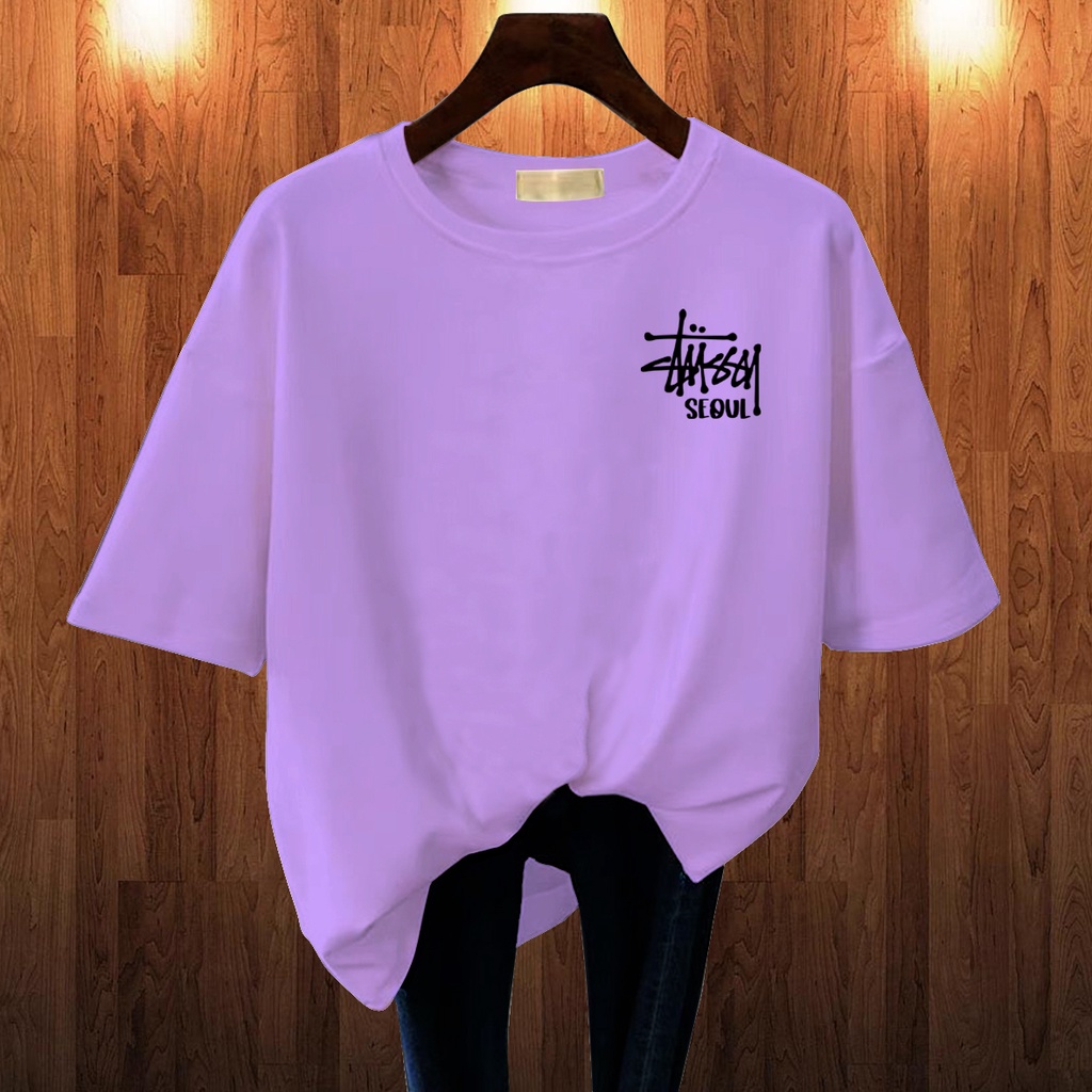 CALVIERO SHOP - BAJU KAOS ATASAN WANITA PRINT LOGO STUSSYSOUL