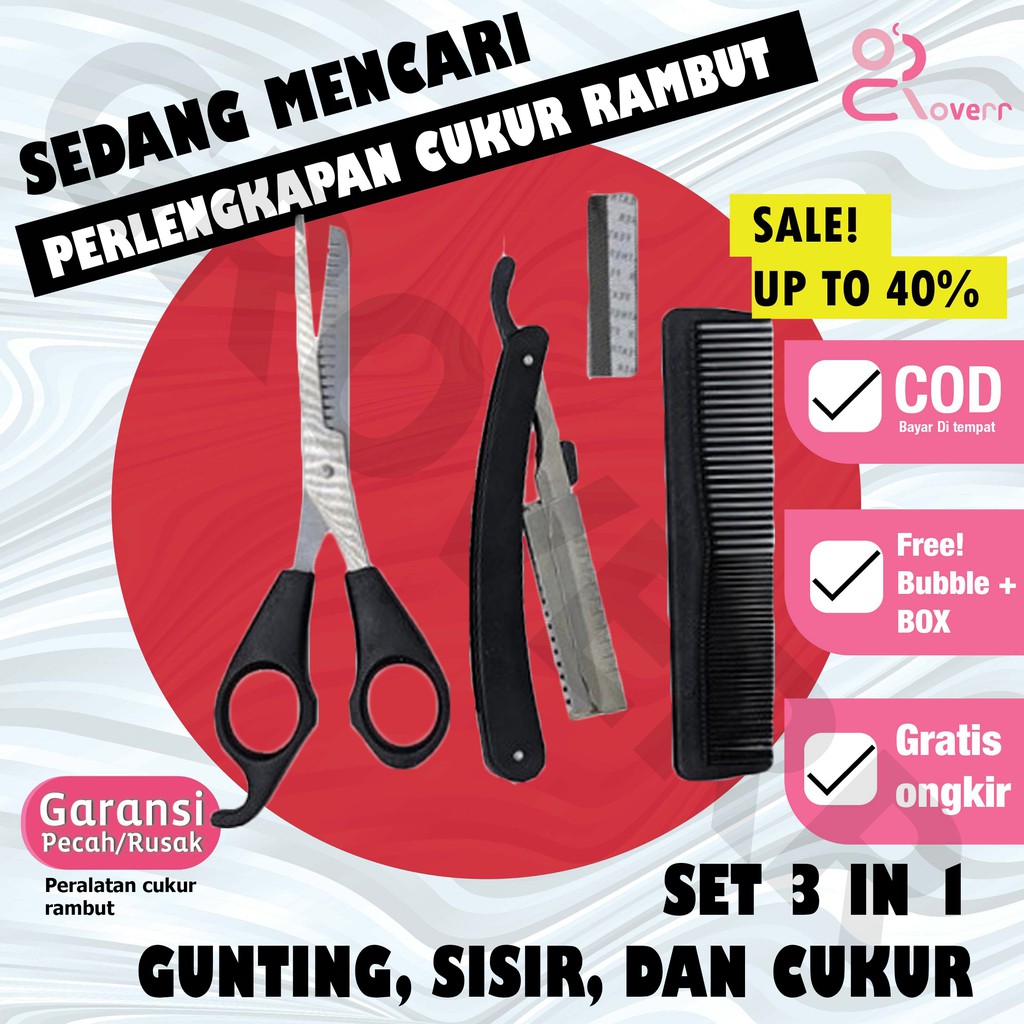 Set Alat Gunting Potong Rambut Salon Barbershop Profesional Cukur Pangkas Sasak