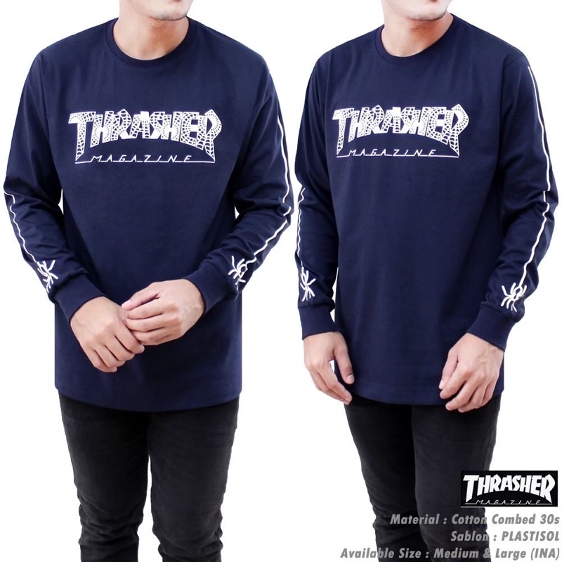 THRASHER BAJU KAOS T SHIRT TSHIRT ATASAN KAOS PRIA WANITA LENGAN PANJANG LONGSLEEVE DISTRO PRIA WANI