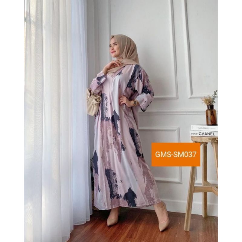 daster long lengan panjang LD 120 PB 130 bawah mata kaki, daster panjang viral kekinian, daster rayon busui terlaris ARBANI COLECTION-ORINA ( AWAN PINK )