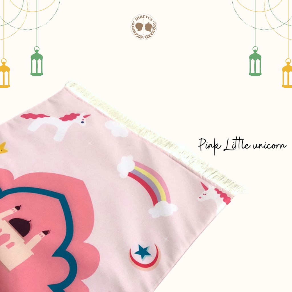 Marves - SAJADAH ANAK PRINT ANTI SLIP-Pink Little Unicorn