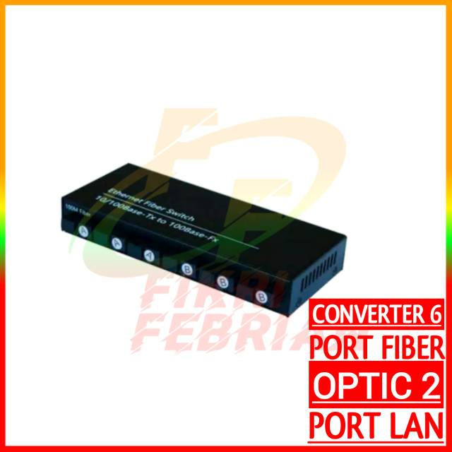 Media Converter 6FO2LAN 100 Mbps Ethernet  Switch 6 Port Fiber Optik 2 Port Lan Fiber Optic