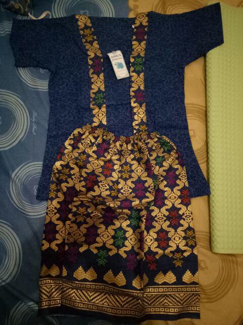 Setelan Batik Anak Bahan Katun Warna Marun  Bac29 1-5tahun