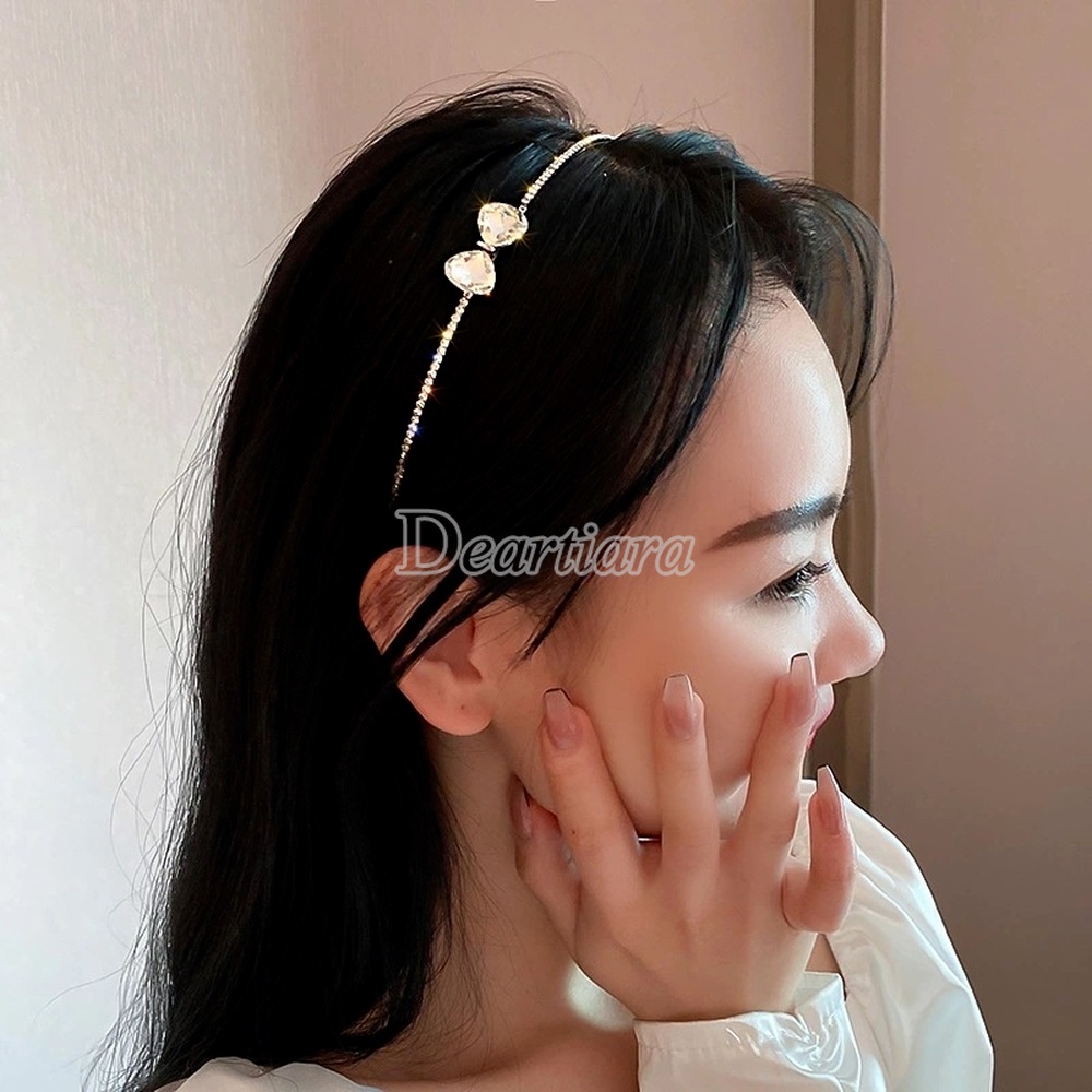 Bando Desain Pita Aksen Berlian Imitasi Untuk Hiasan Kepala Wanita