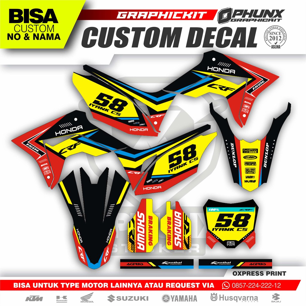 Decal Stiker CRF 150 L Custom Full Body Dekal Sticker Striping CRF 150 L LAPAK OPHUNX GRAPHICKIT