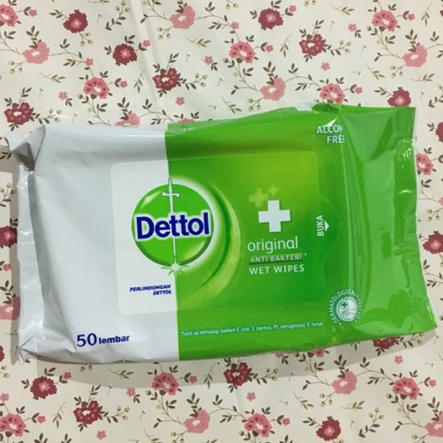Tisu basah Detol Besar isi 50 hijau dan ungu(sensitive)