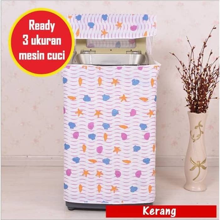 homihomi Cover Mesin Cuci Penutup Plastik Peva WMC011 Motif Kerang