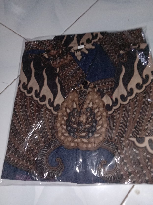 022 Zahira Batik Hrb026 Kenongo Hem Kemeja Batik Pria Lengan Pendek  Katun Primis Halus M L Xl