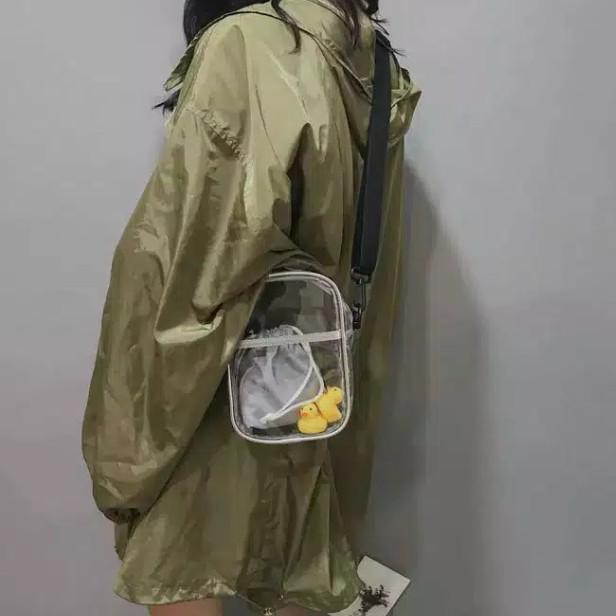 ✷ TAS SELEMPANG SLINGBAG CLUTCH POUCH BENING TRANSPARAN PLASTIK KOREA ★