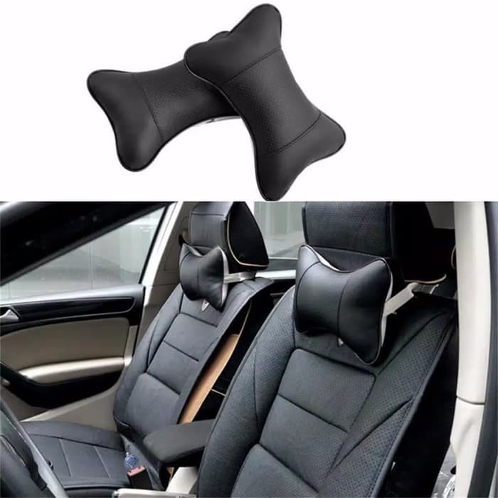 Bantal Mobil Jok Pillow Headreast Premium Kulit Empuk Lembut