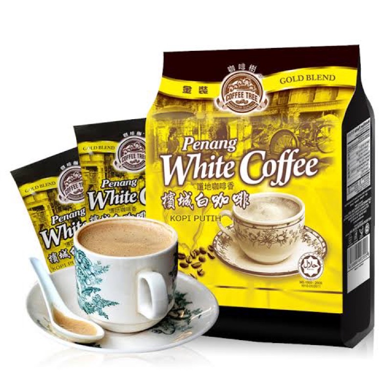 

KOPI PUTIH INSTANT PENANG WHITE COFFEE TREE GOLD BLEND KOPI PENANG 3IN1